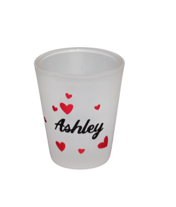 Hearts w/Name Shot Glass