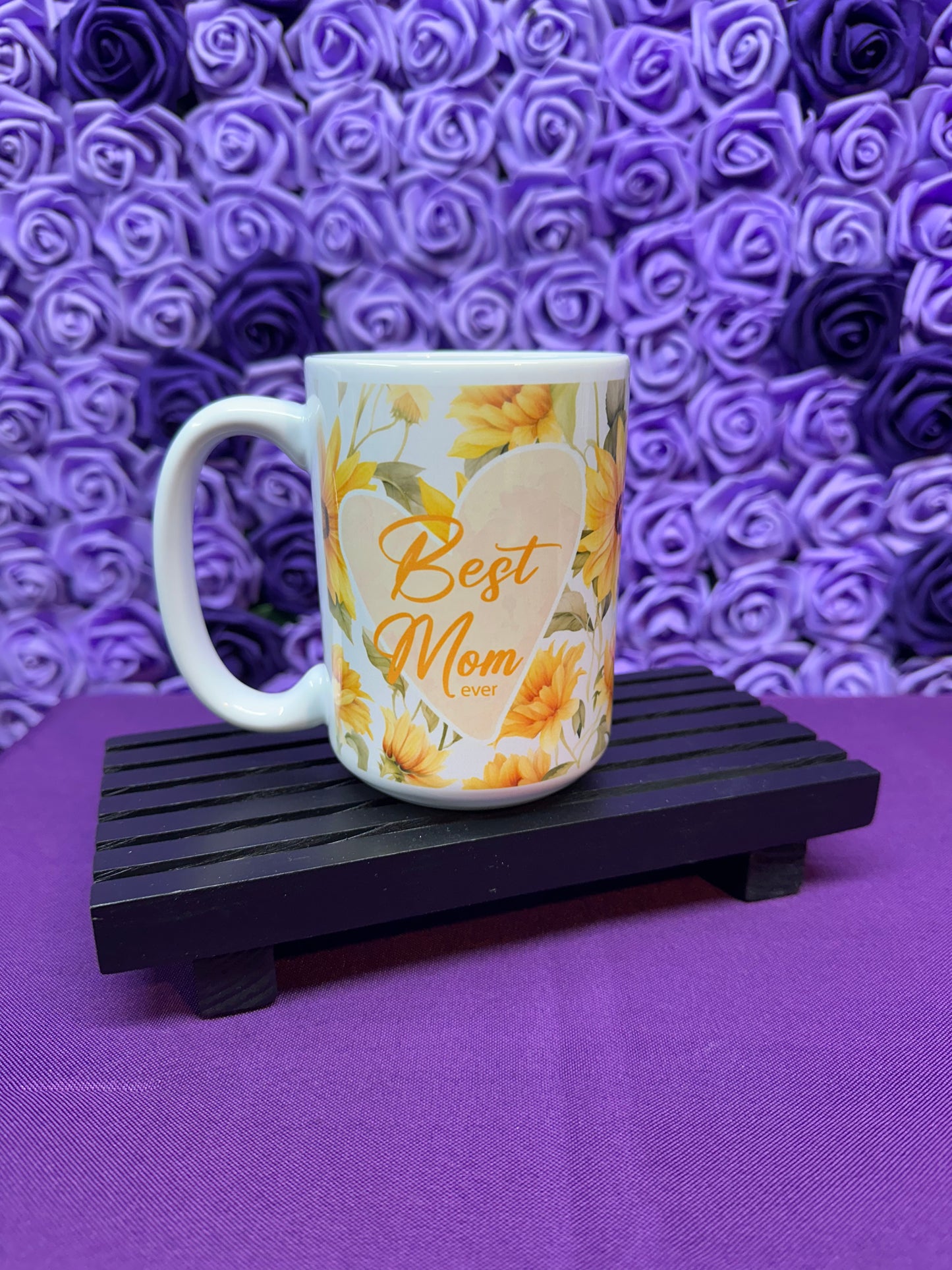Mom +Sunflowers 15oz Mug