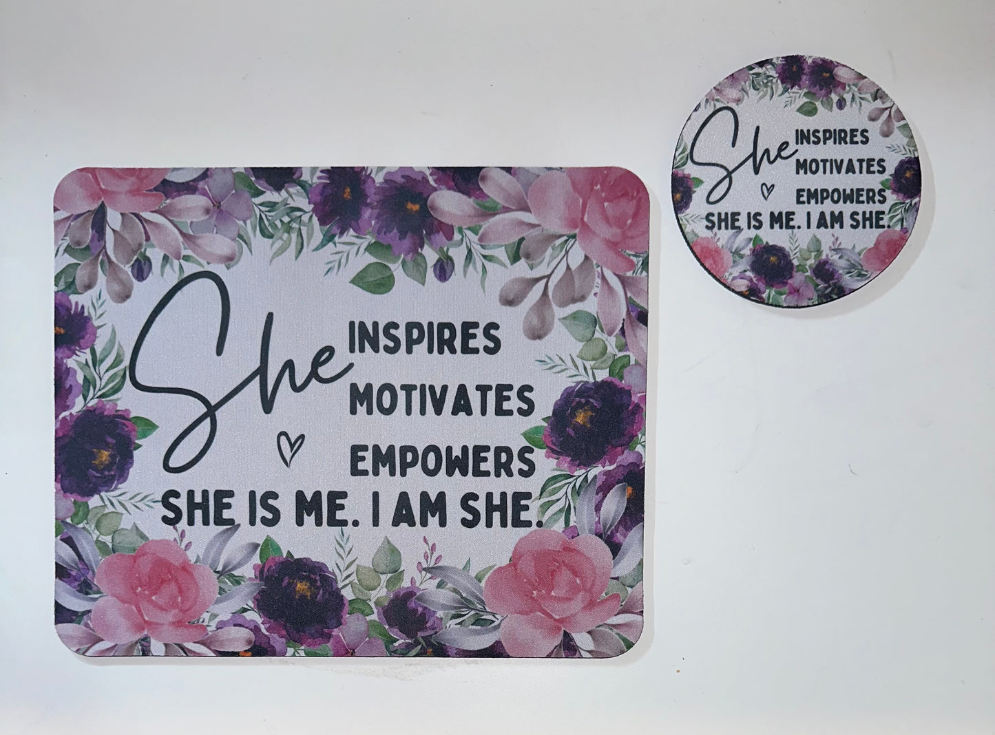 SHE Mouse Pad & Coaster Set