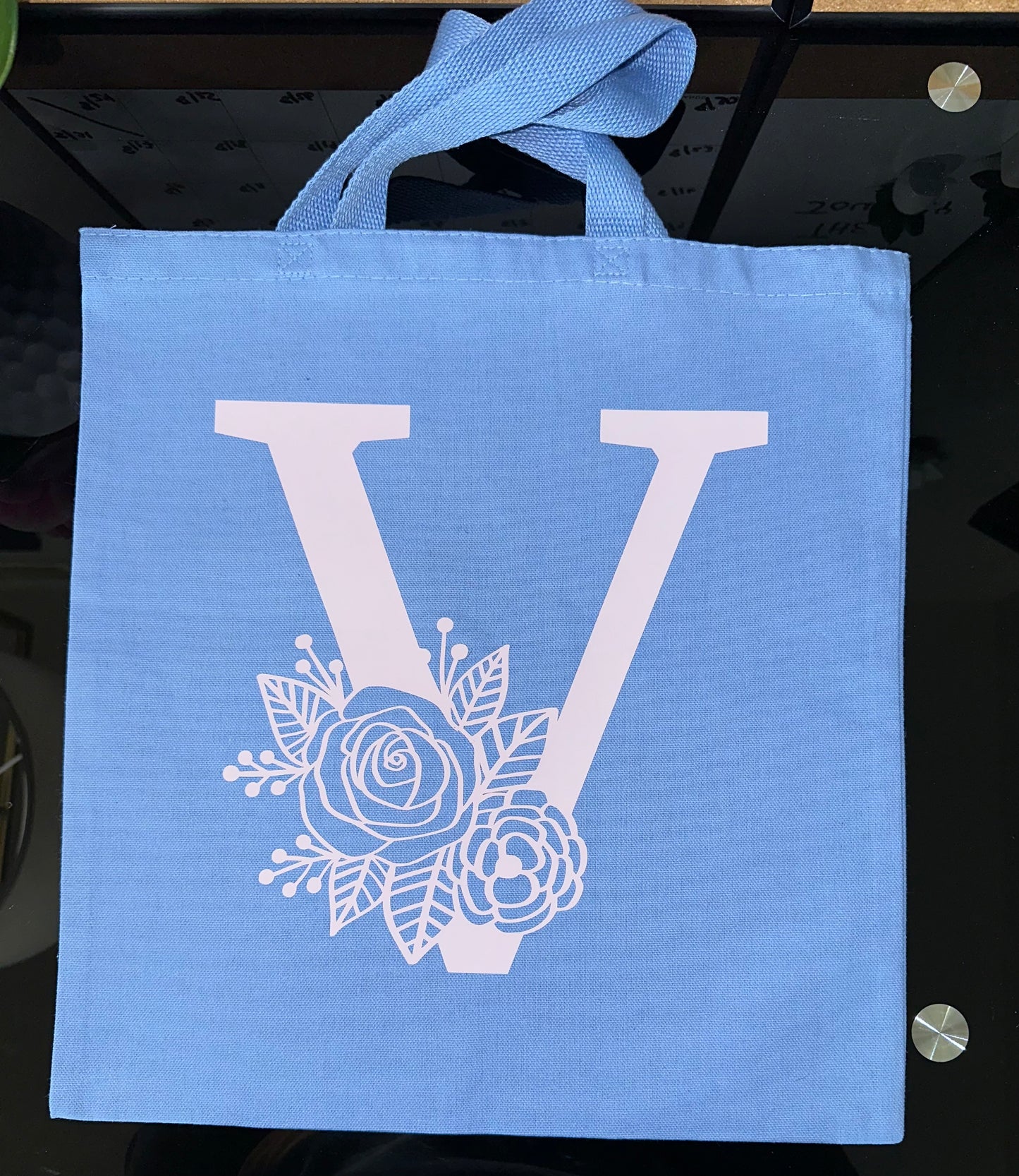Floral Monogram Tote