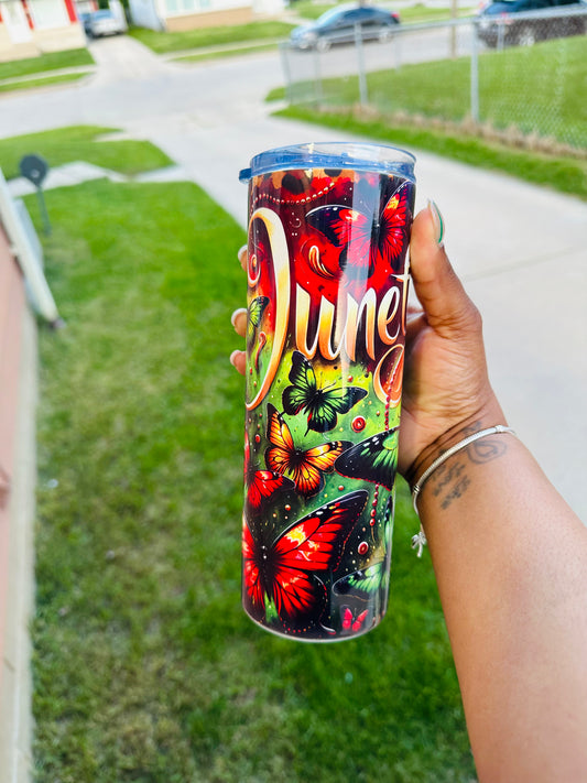 Juneteenth Butterfly Tumbler